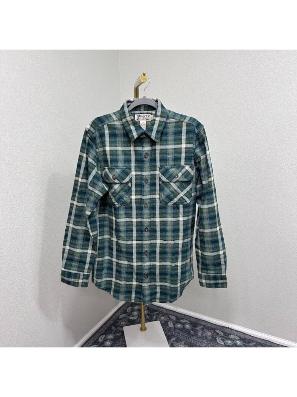 Duluth Trading Burlyweight Flannel Trim Fit Plaid Button Shirt 24702 Mens Medium